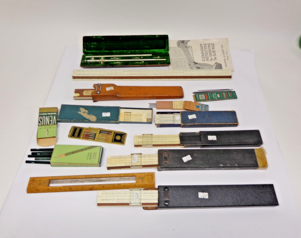 Vintage Lot of Drafting Slide Rules Plus