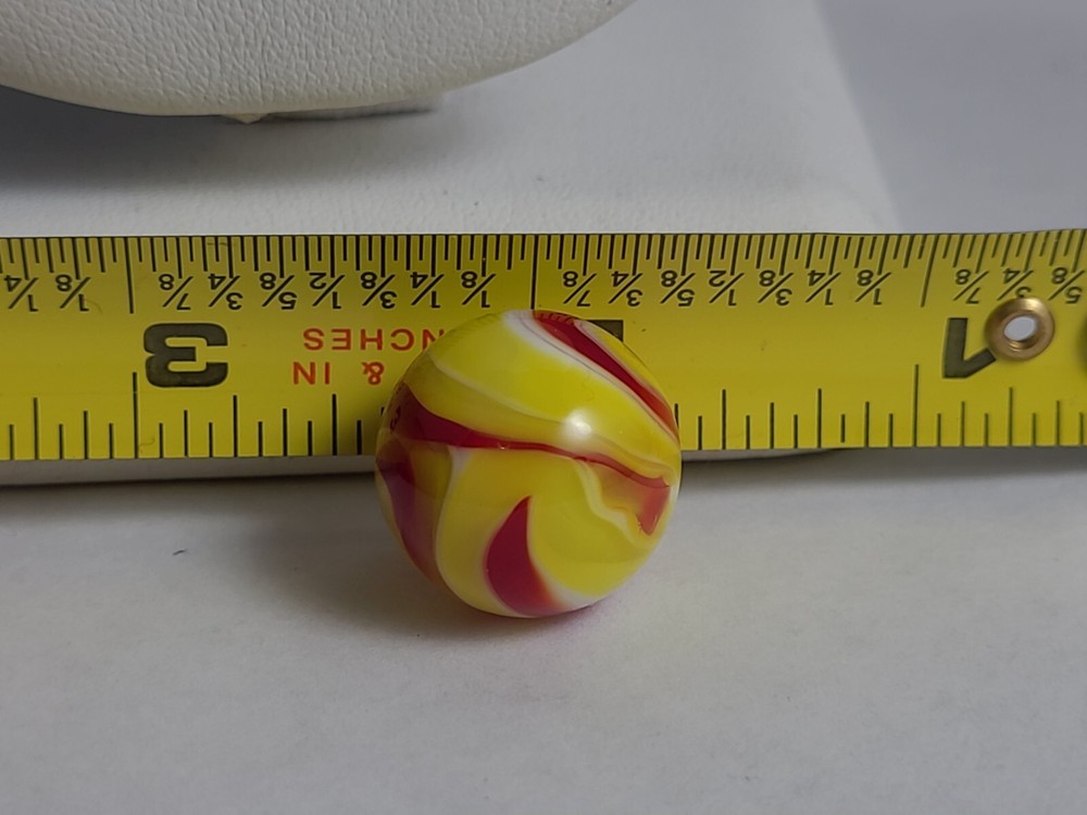 Yellow Red White Marble Signed AF 1998
