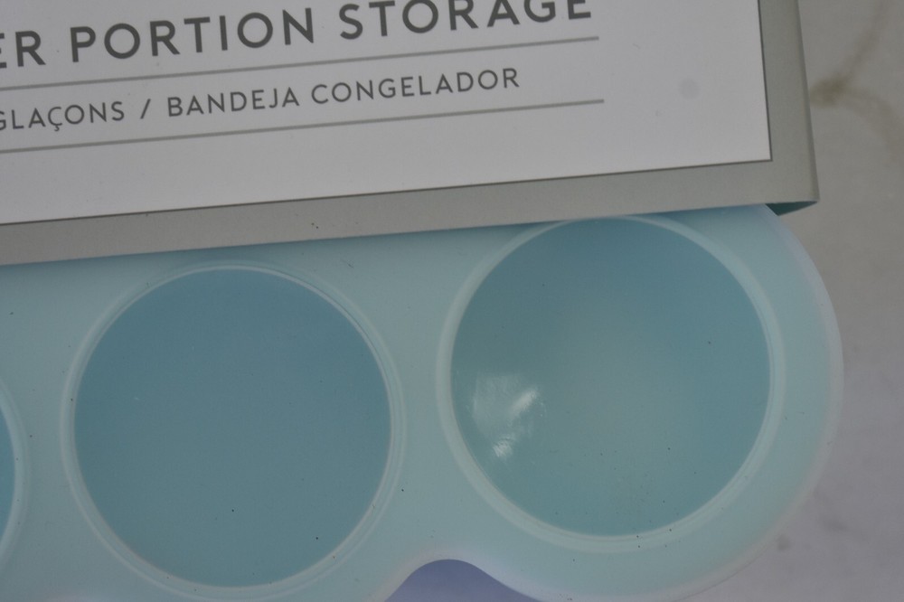 Pottery Barn Freezer Portion Storage Silicone Container Light Blue Aqua