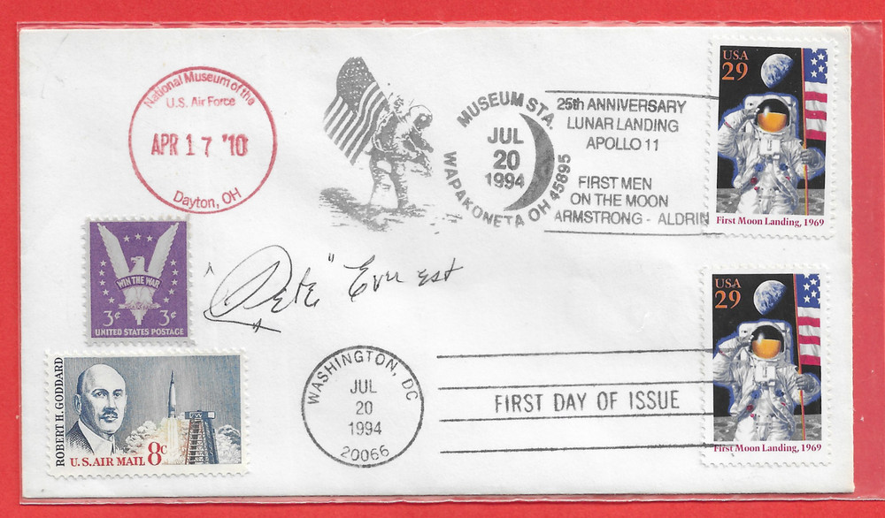 Pete Everest WW 2 Pilot "Fastest Man Alive" SIGNED Stunning Space FDC'94 SHARP!