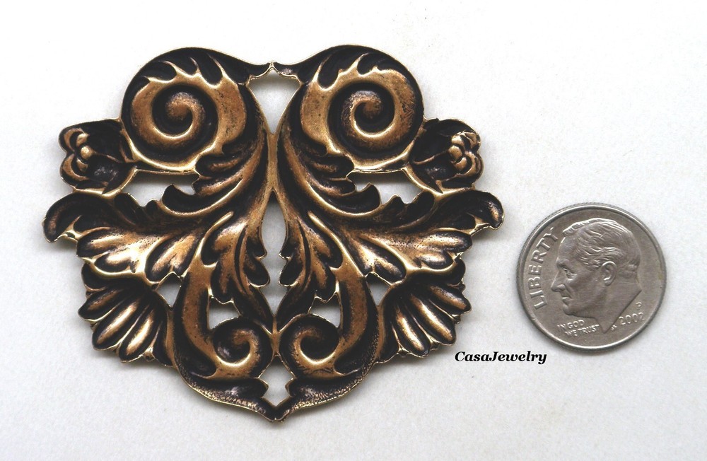 #6190 ANTIQUED GOLD OPEN FILLIGRE COMPONENT - 1 Pc