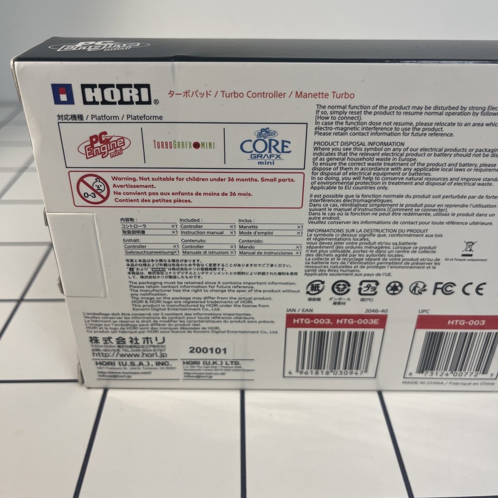 PC Engine Turbografx 16 Core Grafx Mini Turbo Controller Pad Official HTG-003