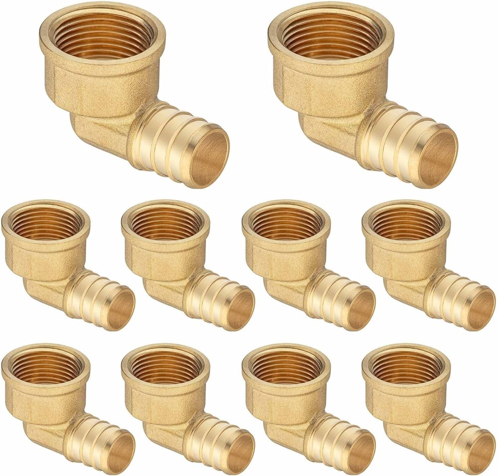 (10 Pack) Lidertik 3/4 PEX 3/4" x Thread Pack), Brass