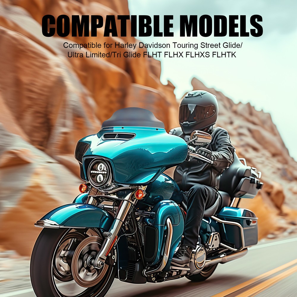 9" Wave Windshield Windscreen For Harley Electra Glide Ultra Classic 2014-2019