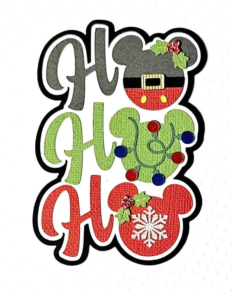 Mickey Ho Ho Ho Title. Scrapbook, Card Making Paper Piecing
