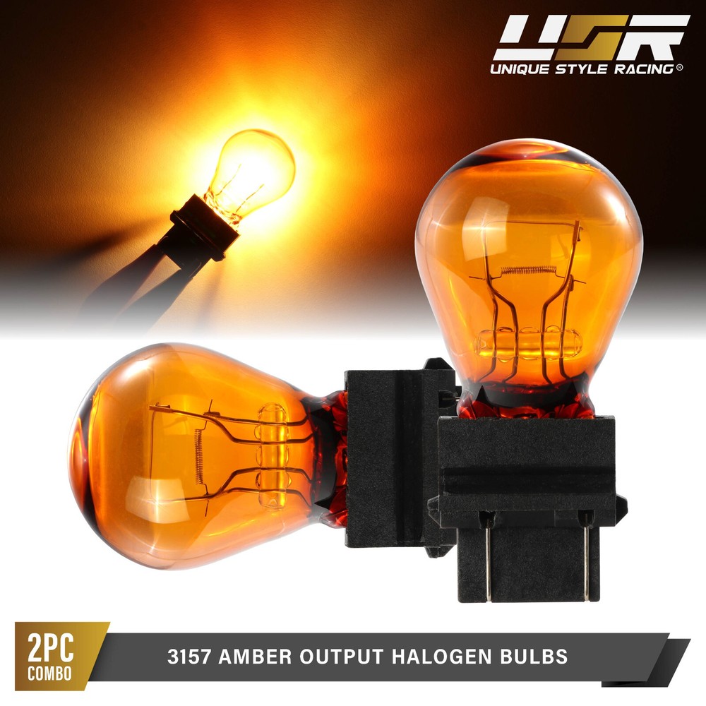 3157 / 3457 Dual Filament Natural Amber Halogen Bulbs Pair