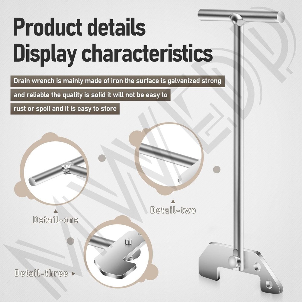Extended Grip Garbage Disposer Unjamming Wrench Compatible W/ Waste King & Moen