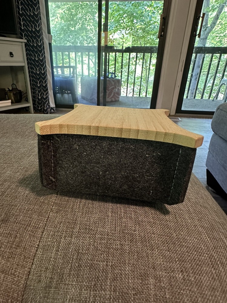 Wool Felt Box Storage with Bamboo Top