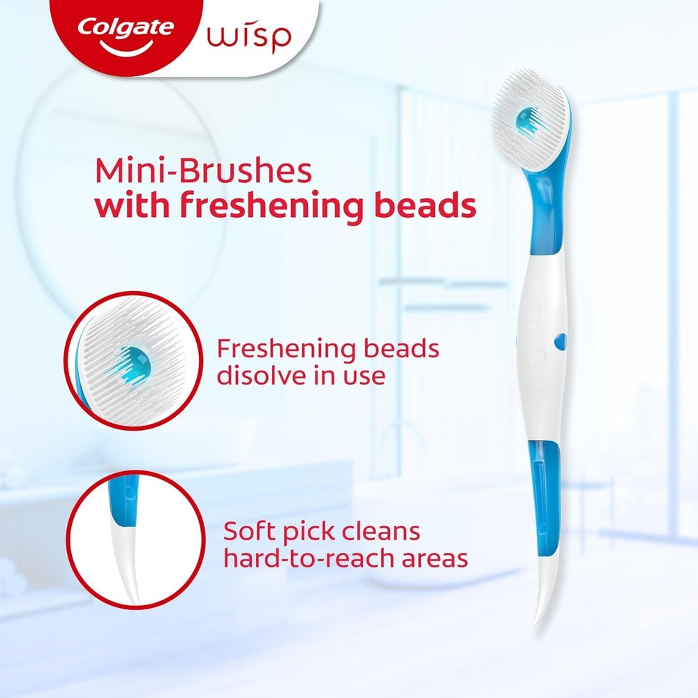 Colgate Max Fresh Wisp Mini Toothbrushes Peppermint 24 Count Disposable Pack