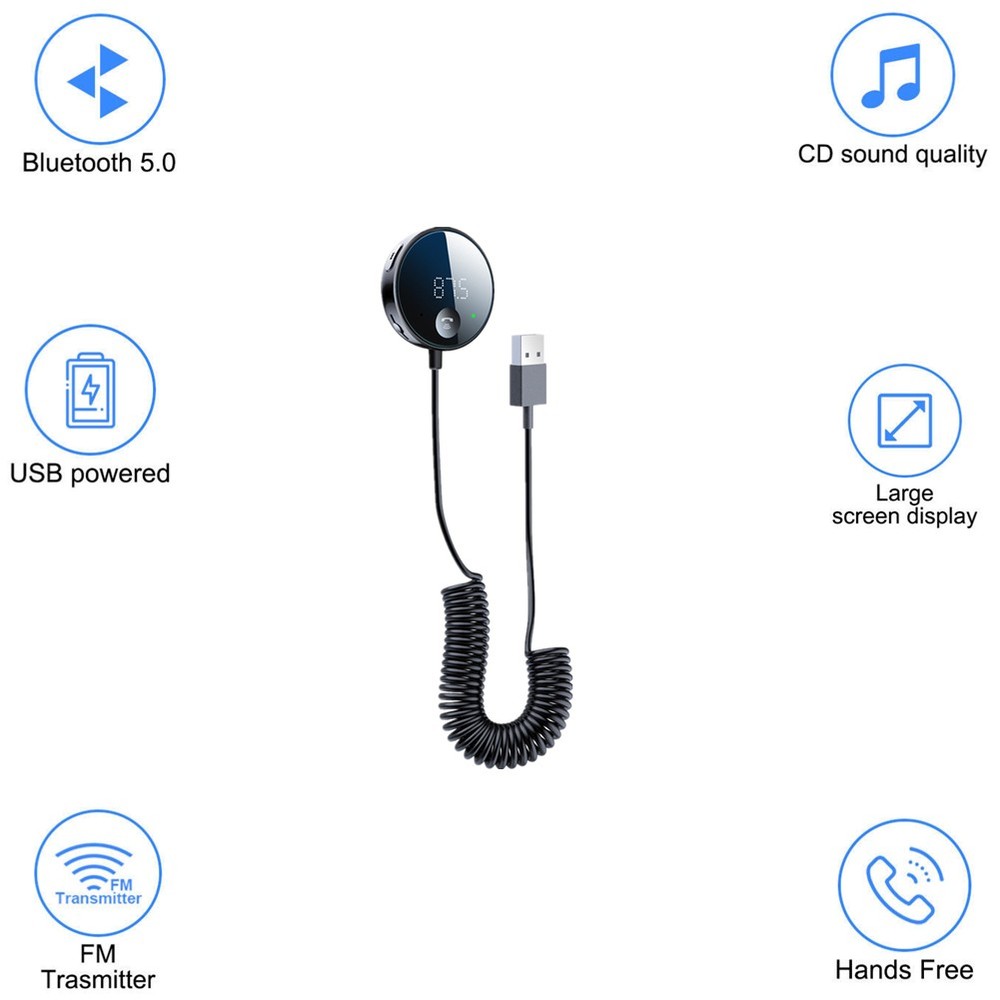 USB Bluetooth Car FM Transmitter Aux Stereo Audio Receiver Adapter Card Reader