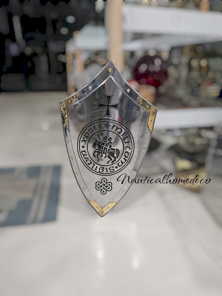 Medieval Templar Knight Shield-Crusader Shield for Decor Display Shield Gift