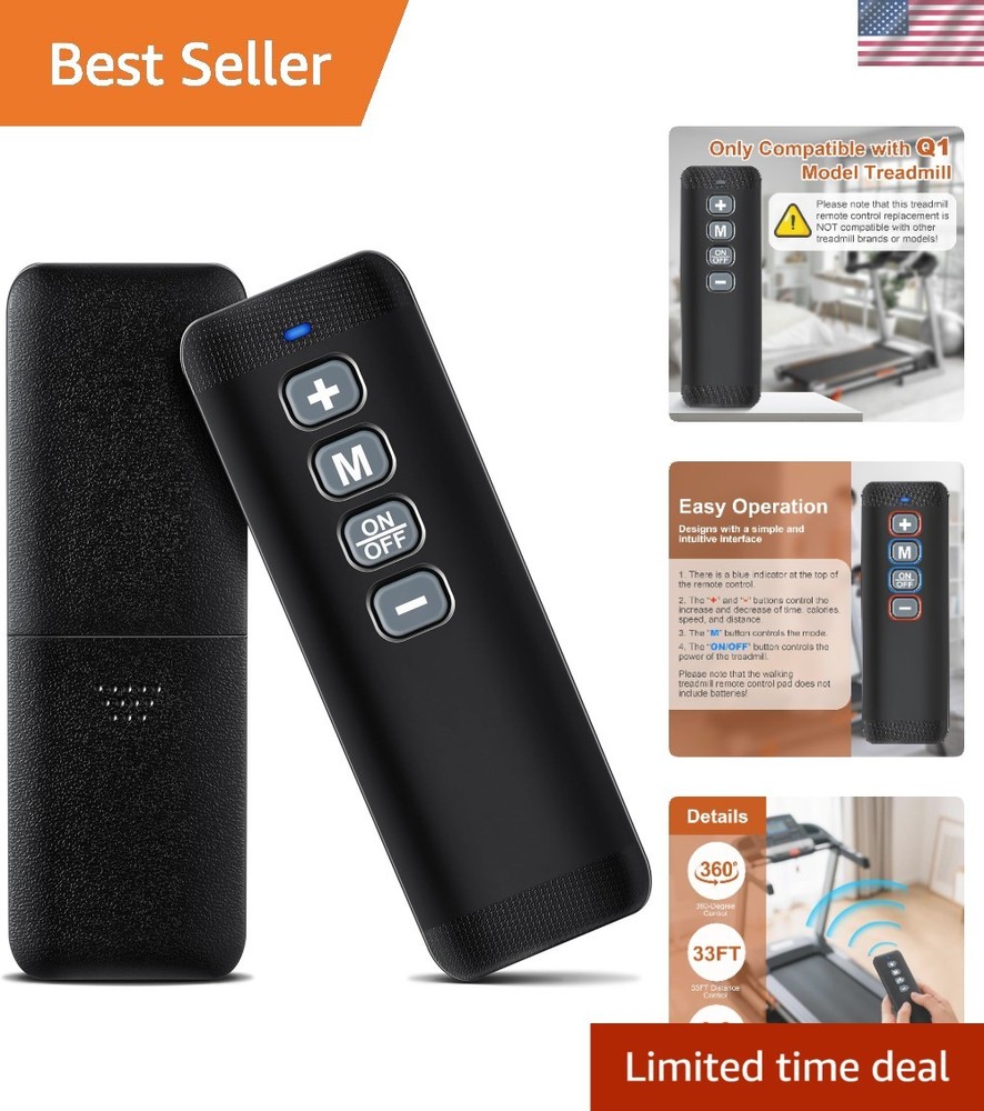 Lightweight Ergonomic Treadmill Remote for Q1 Models - 33 Feet Range, Easy Use