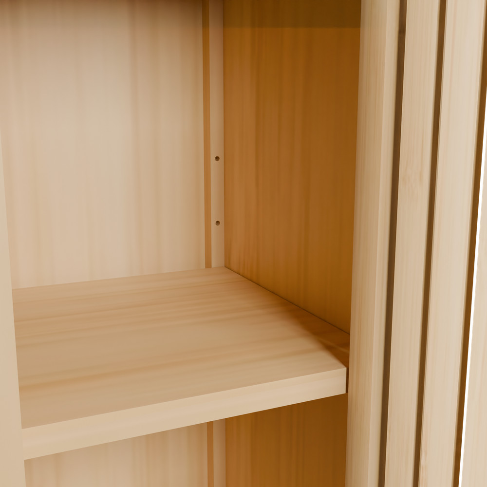 Natural bamboo large capacity thin and tall cabinet