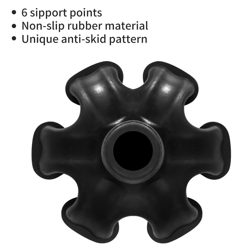 3/4 Inch 6 Support Self Standing Cane Tip Walking Canes Feet Base Replacement
