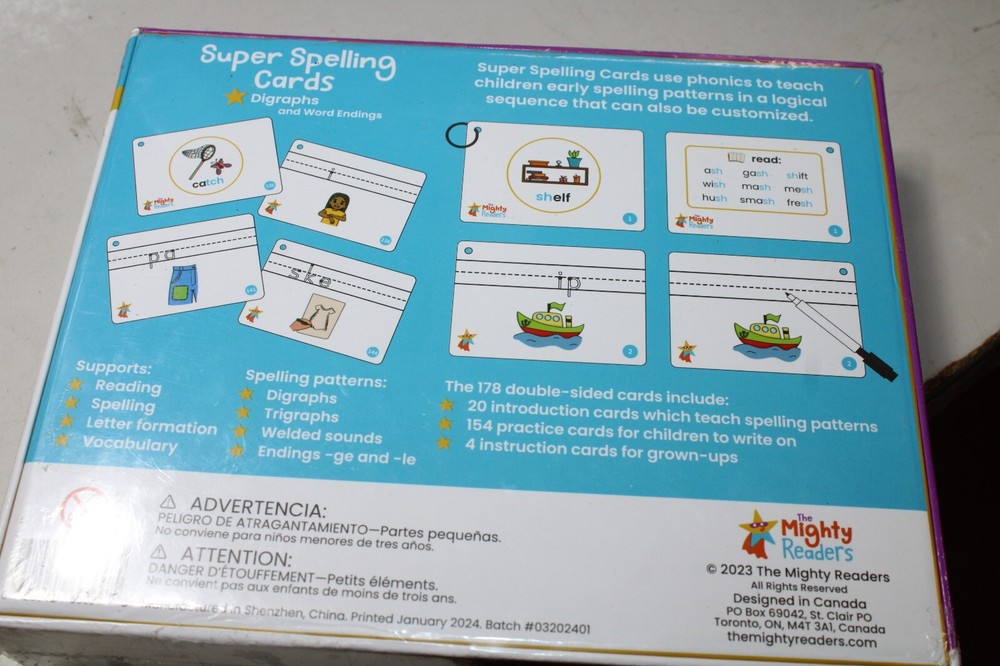 Super Spelling Cards Diagraphs 178 Double-sided