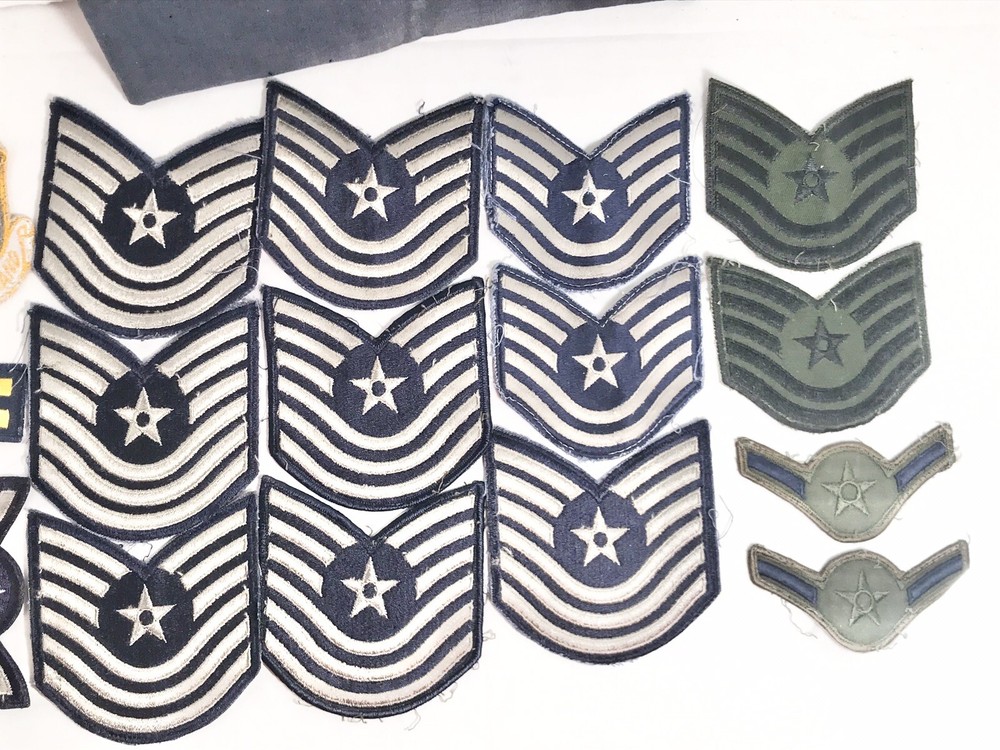 17 vintage Air Force patches & Soft Hat size 7