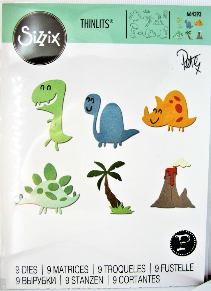 Dinosaurs Sizzix Thinlits Thin Metal Die Set 664393 NEW!