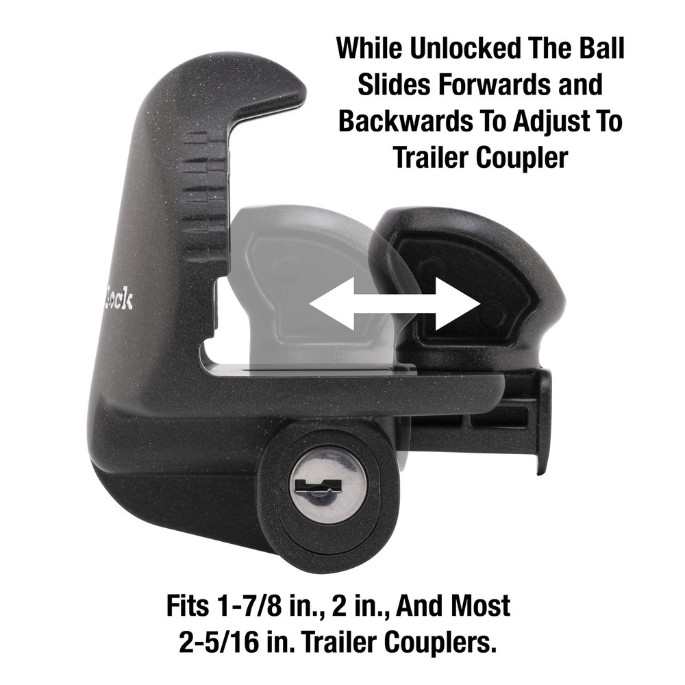 Master Lock Black Universal Size Trailer Hitch Lock, Coupler