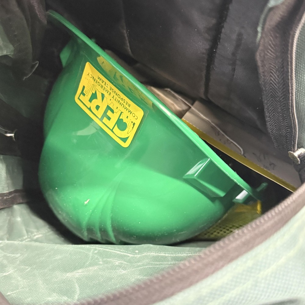 CERT Tactical Backpack One Size Emergency Response Kit Green Hard Hat Vest Gear
