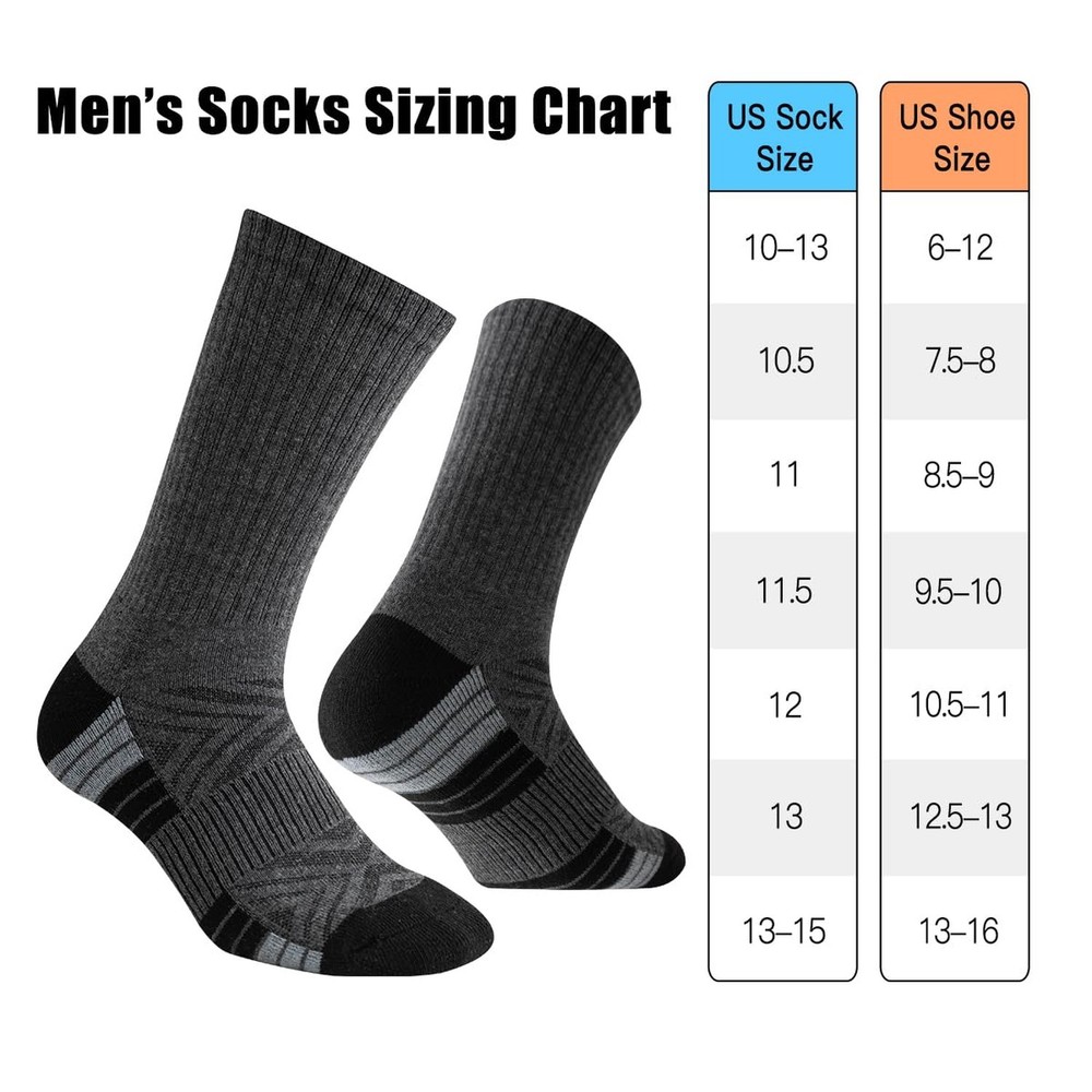 JOYNÉE 8 Pair Mens Thick Cushioned Athletic Crew Socks Breathable Moisture