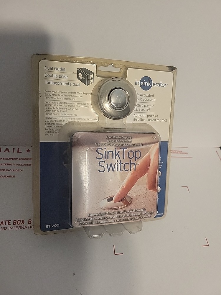 InSinkErator STS-OO SinkTop Chrome White Button Dual Outlet Switch New Disposal