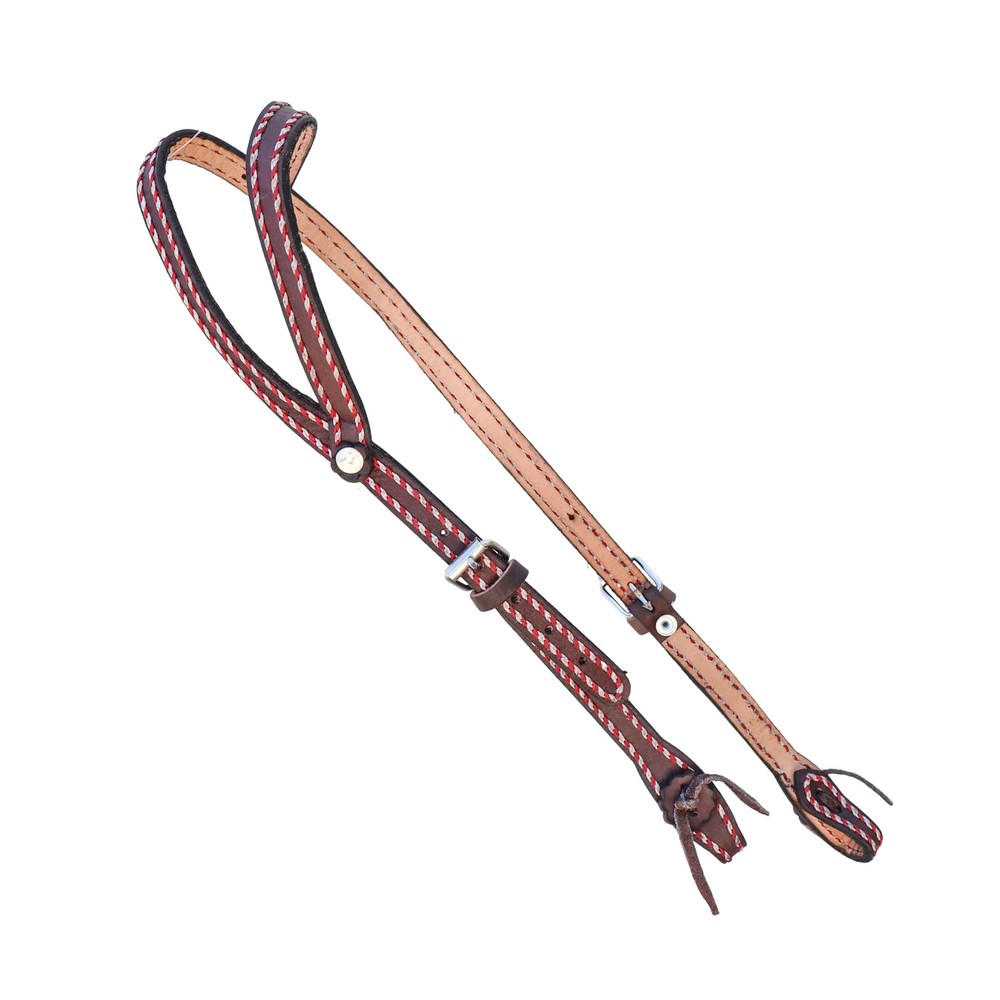 Brown Charro Hand Stitched Headstall Cabezada