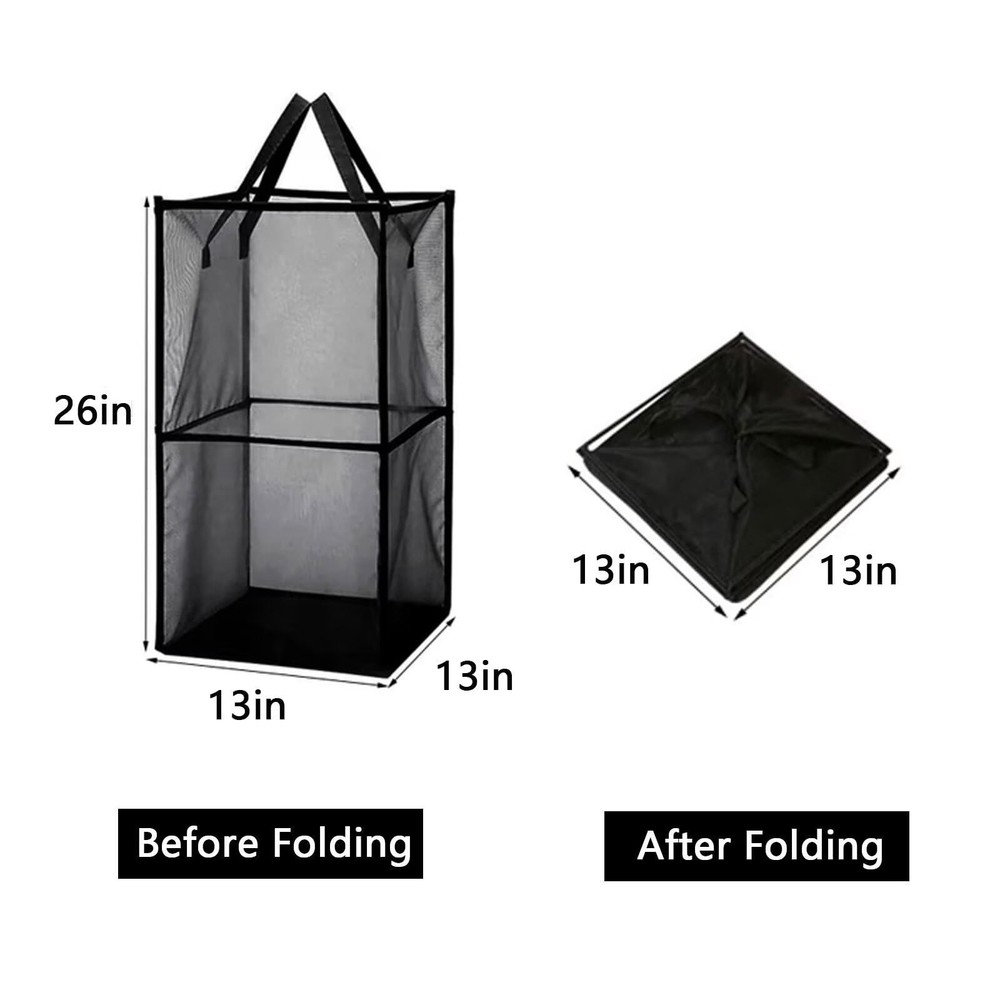 2 Pack Popup Laundry Hamper, Large Collapsible Mesh Laundry Baskets Dirty Clo...