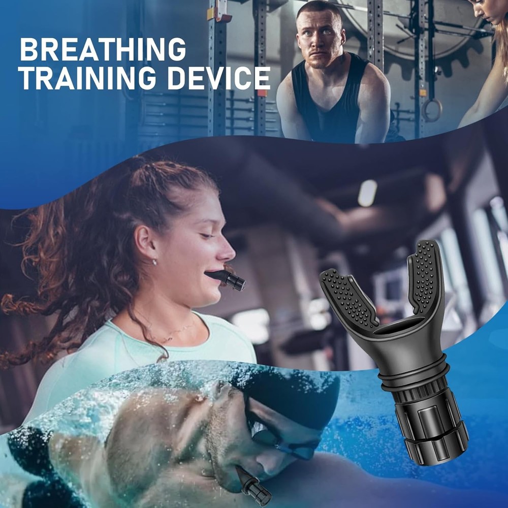 Portable Respiratory Trainer-Exercise Device. Muscle black