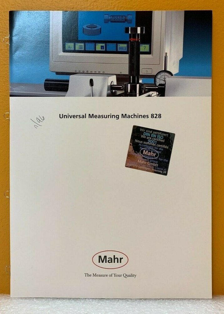 Mahr Universal Measuring Machines 828 Catalog.