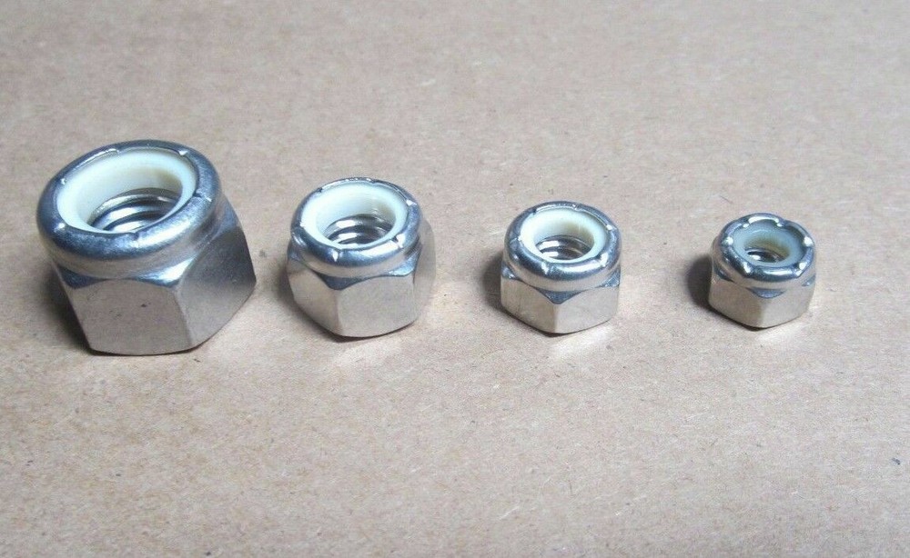 200 Piece Stainless Steel Nylon Insert Hex Lock Nut Nut Assortment