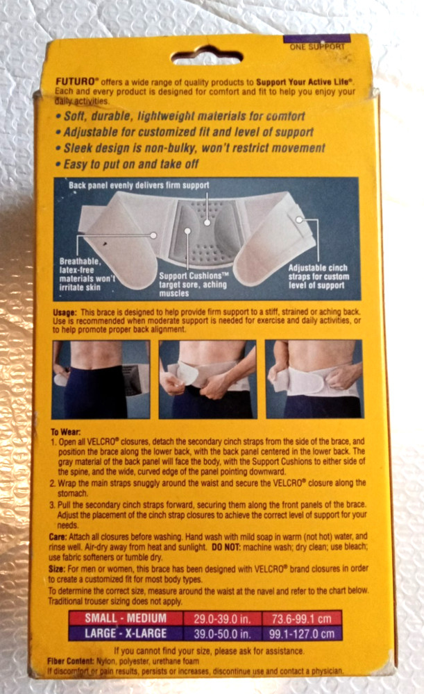 FUTURO Comfort Stabilizing Back Support – Adjustable, Size L/XL