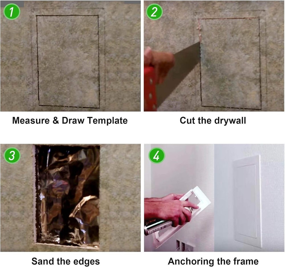 Plastic Access Panel 14x29 Inch for Drywall Ceiling Hinged Removable White