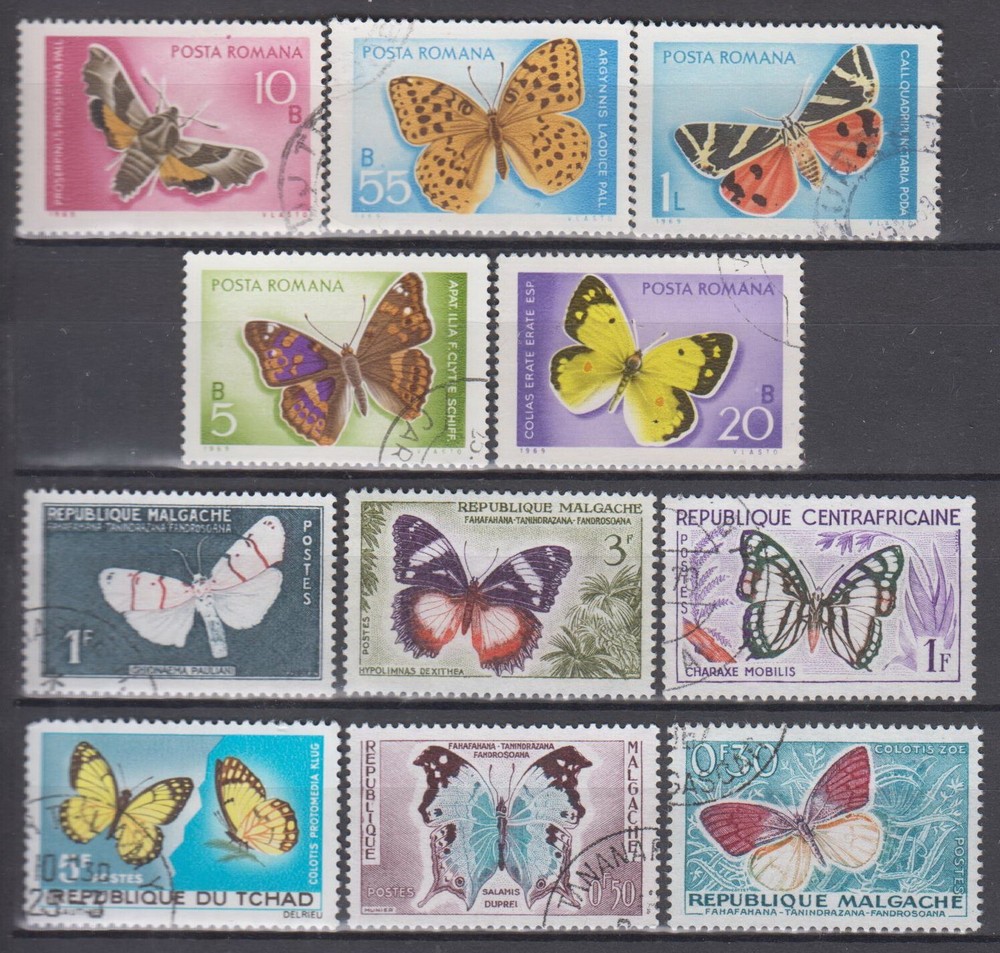 6. Stamps selection - butterflies