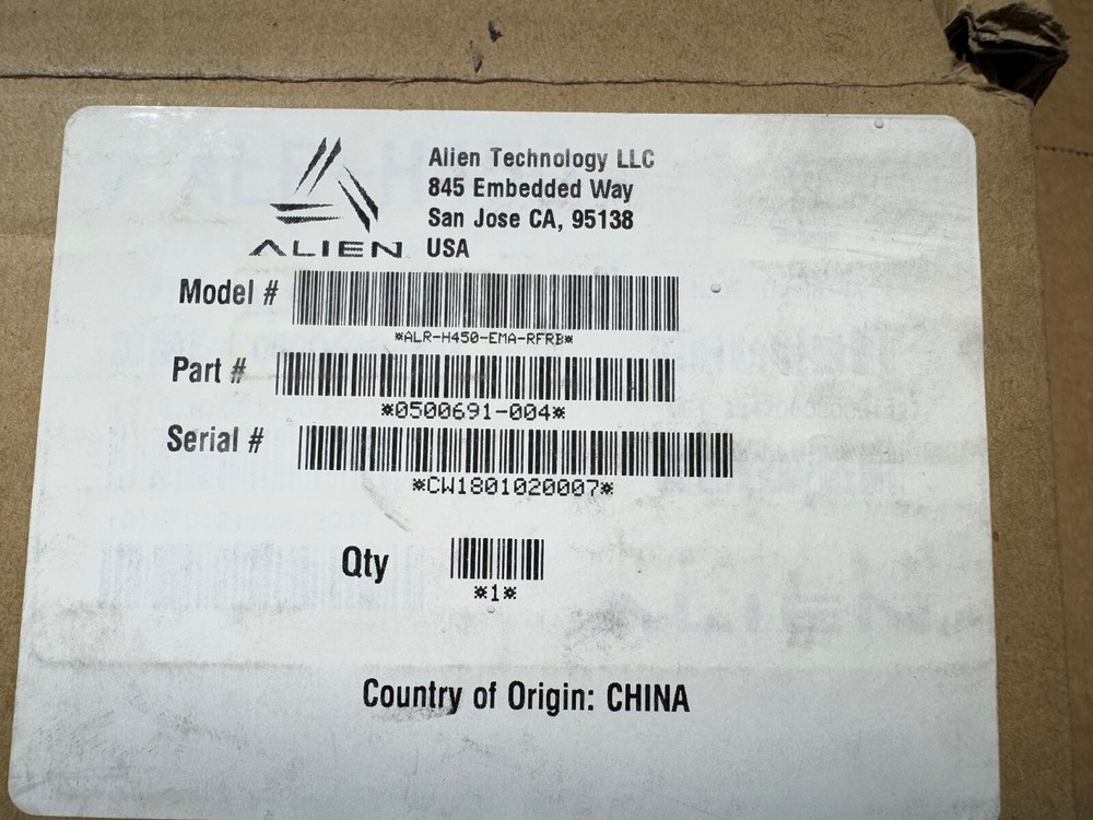 ALIEN [ALR-H450] HANDHELD RFID READER MOBILE BARCODE SCANNER [RFB/SCANNER ONLY]