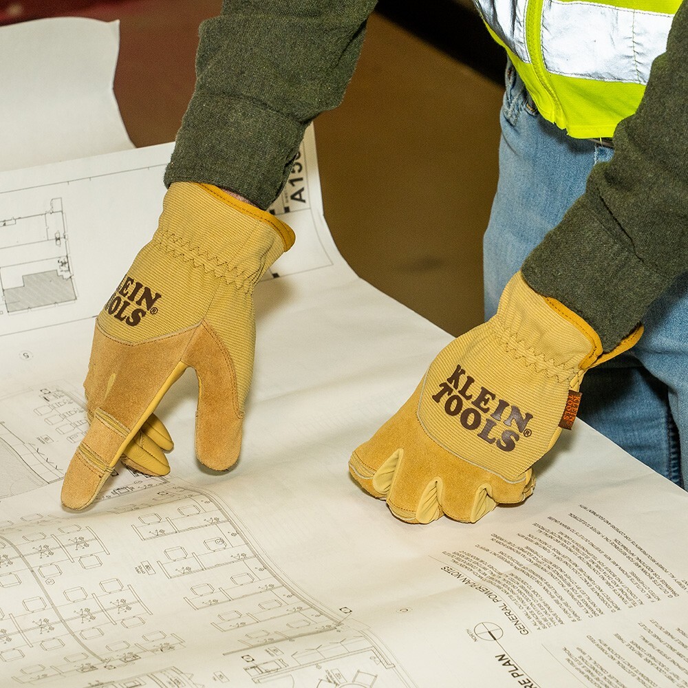 Klein Tools 60608 Leather All Purpose Gloves, Large