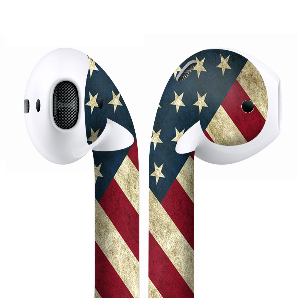Skins Wraps compatible for Apple Airpods Merica Flag Pattern