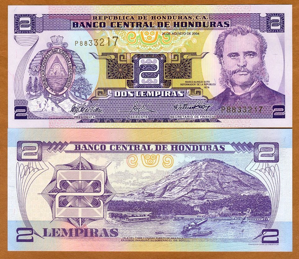 Honduras, 2 Lempiras, 2004, P-80Ae, UNC