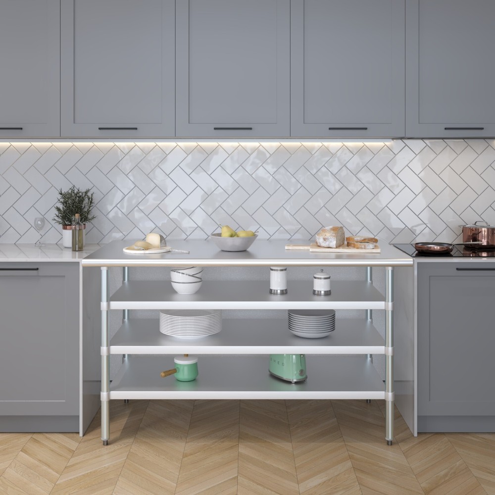 30 in. x 60 in. Stainless Steel Table With Three Undershelves