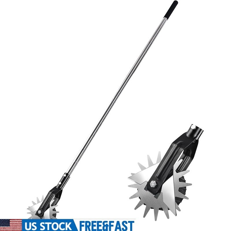 Wheeled Rotary Edger Manual Lawn Tool Adjustable Height Self Sharpening Blades
