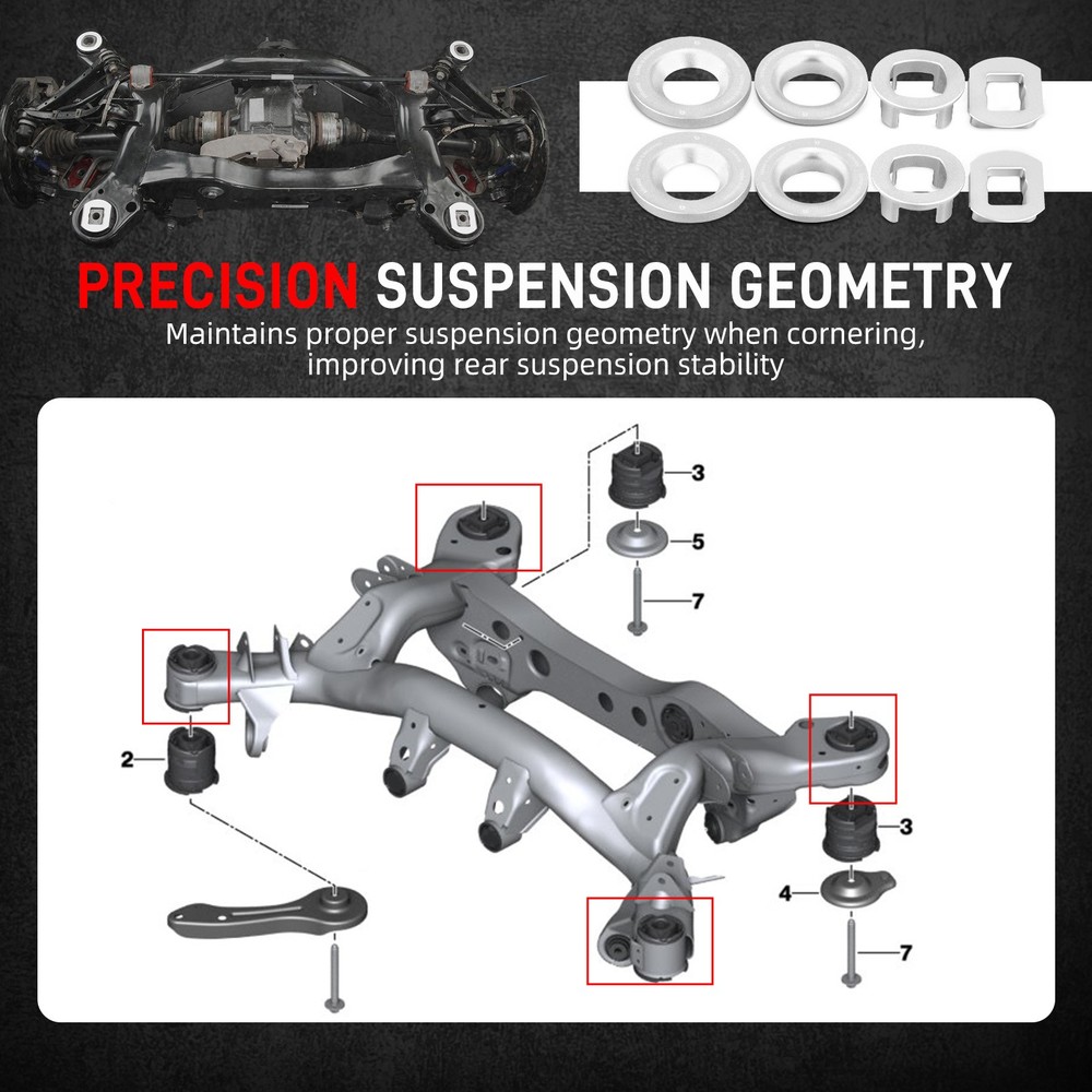 Rear Subframe Bushing Insert Set For BMW E82/E88 E90/E92/E93 125i 135i 325i 335i