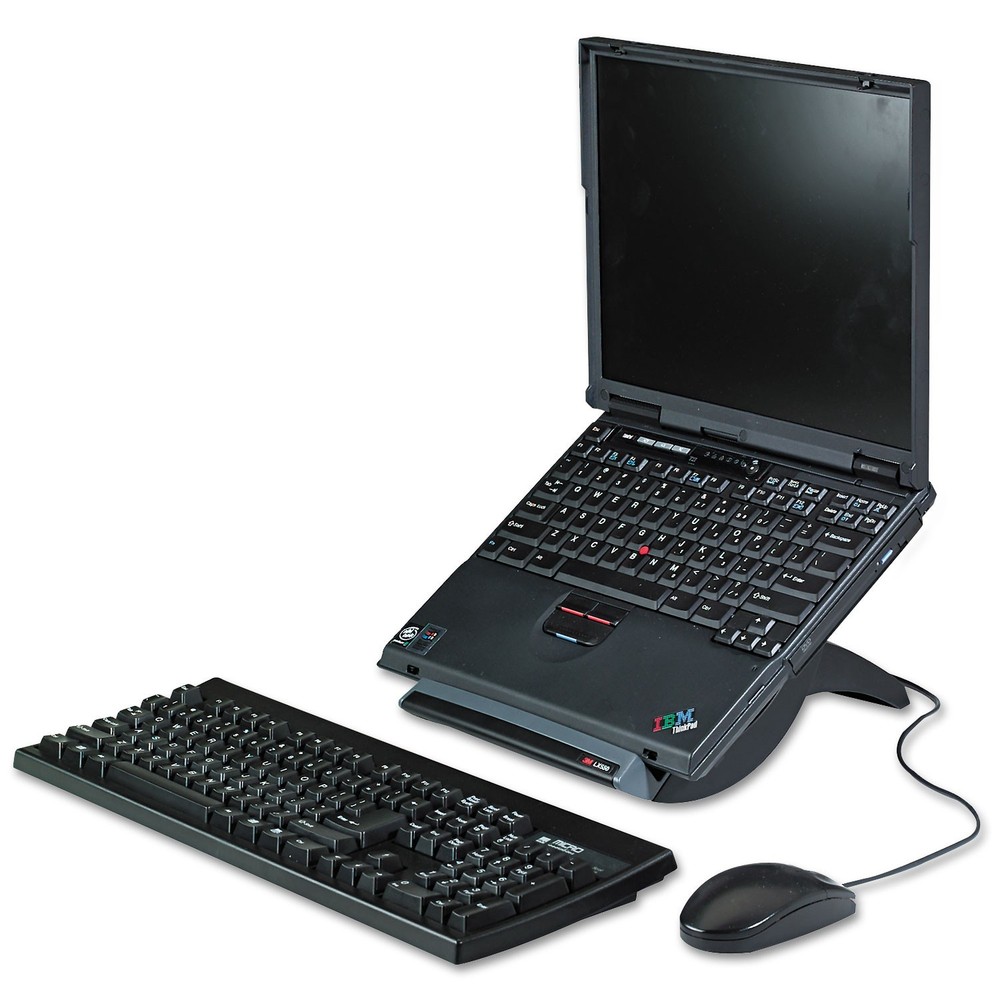 3M Vertical Notebook Computer Riser, Cable Management, 9x12x6 1/2 - 9 1/2, Blac