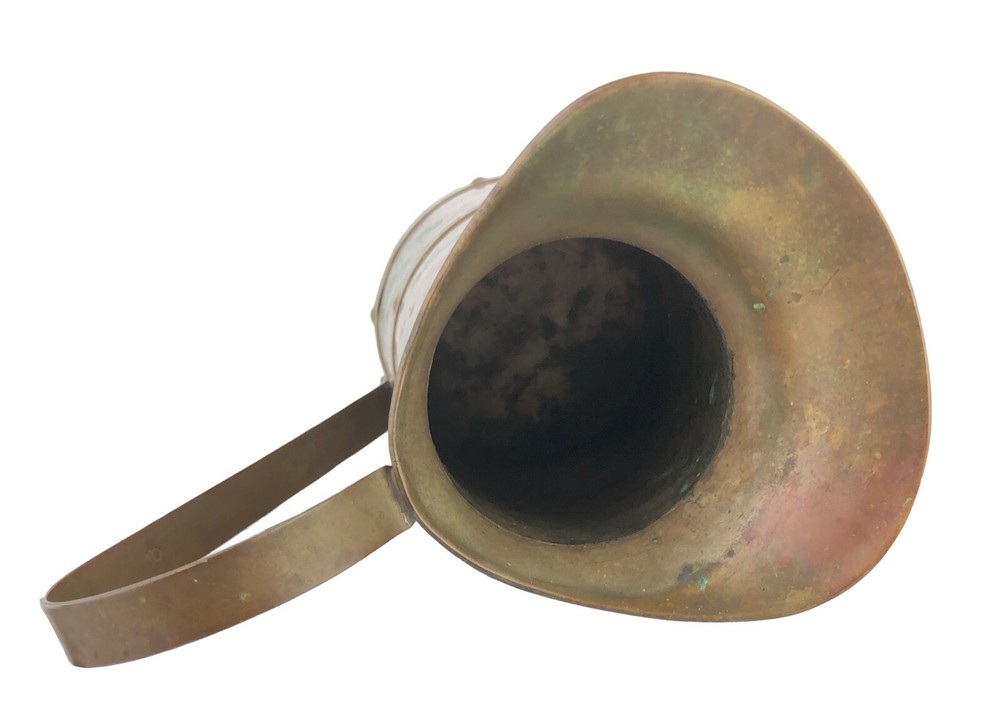 Vintage Copper & Brass Banded Pitcher 8.5"