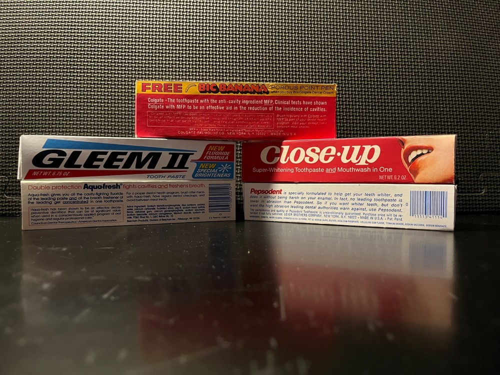 1970's Toothpaste - 5 emtpy custom design display boxes