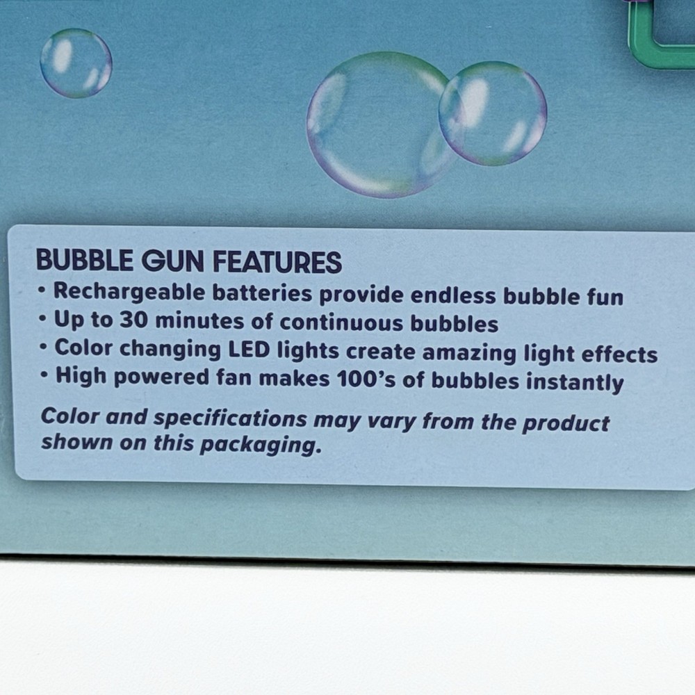 Bunch'a Bubbles Bubble Gun Blaster Purple LED Lit Rechargeable New