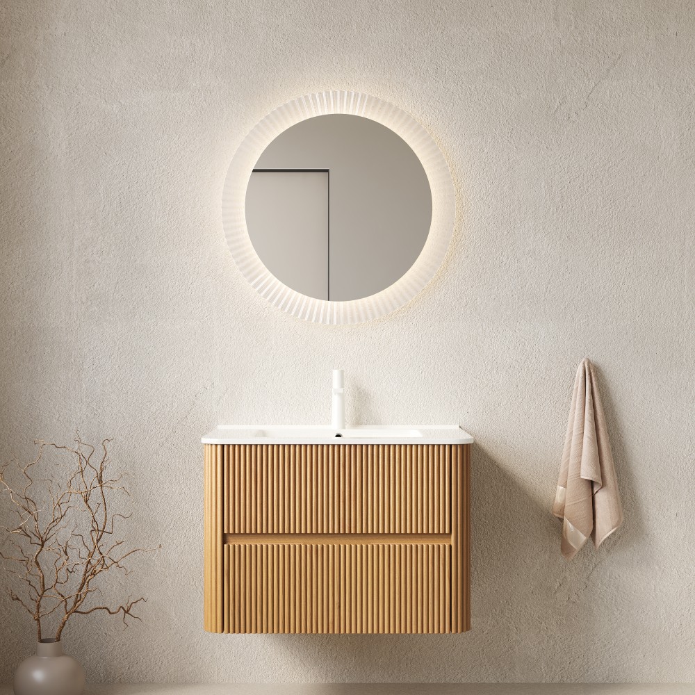 24" Modern Floating Vanity with Sink & 2 Drawers, Preassembled