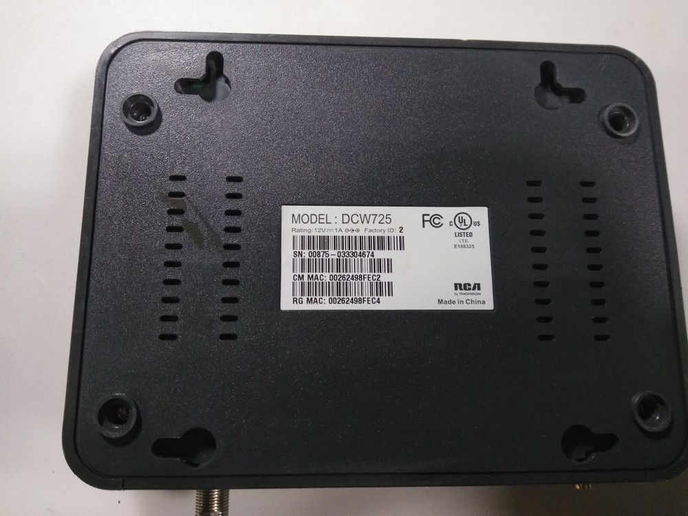 RCA Digital Broadband DCW725 12V