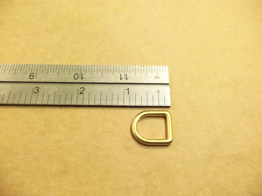 1/2" Solid Brass Light Weight D Rings (Pack Of 25)