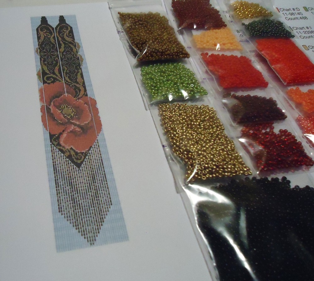 Kit for making a necklace gerdan. Beading Loom Pattern. #S5a
