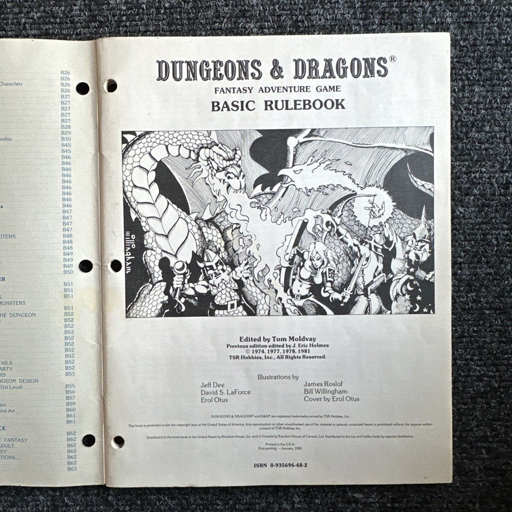 Dungeons and Dragons D&D Basic Set BOXED Including Original Dice Vintage TSR 🟡