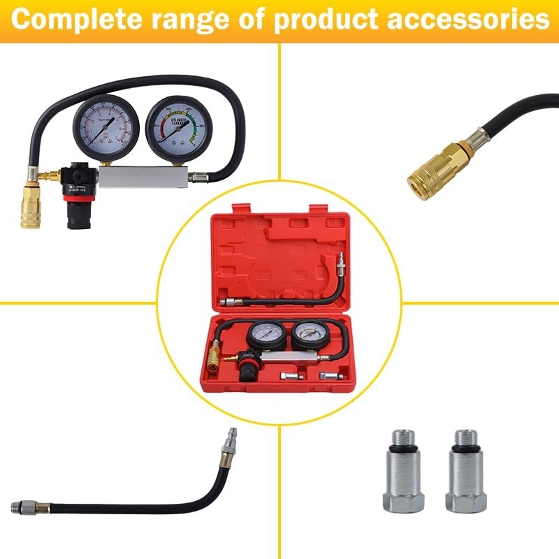 TU-21Cylinder Leak Down Tester Kit, Automotive Engine Compression Leakage Test